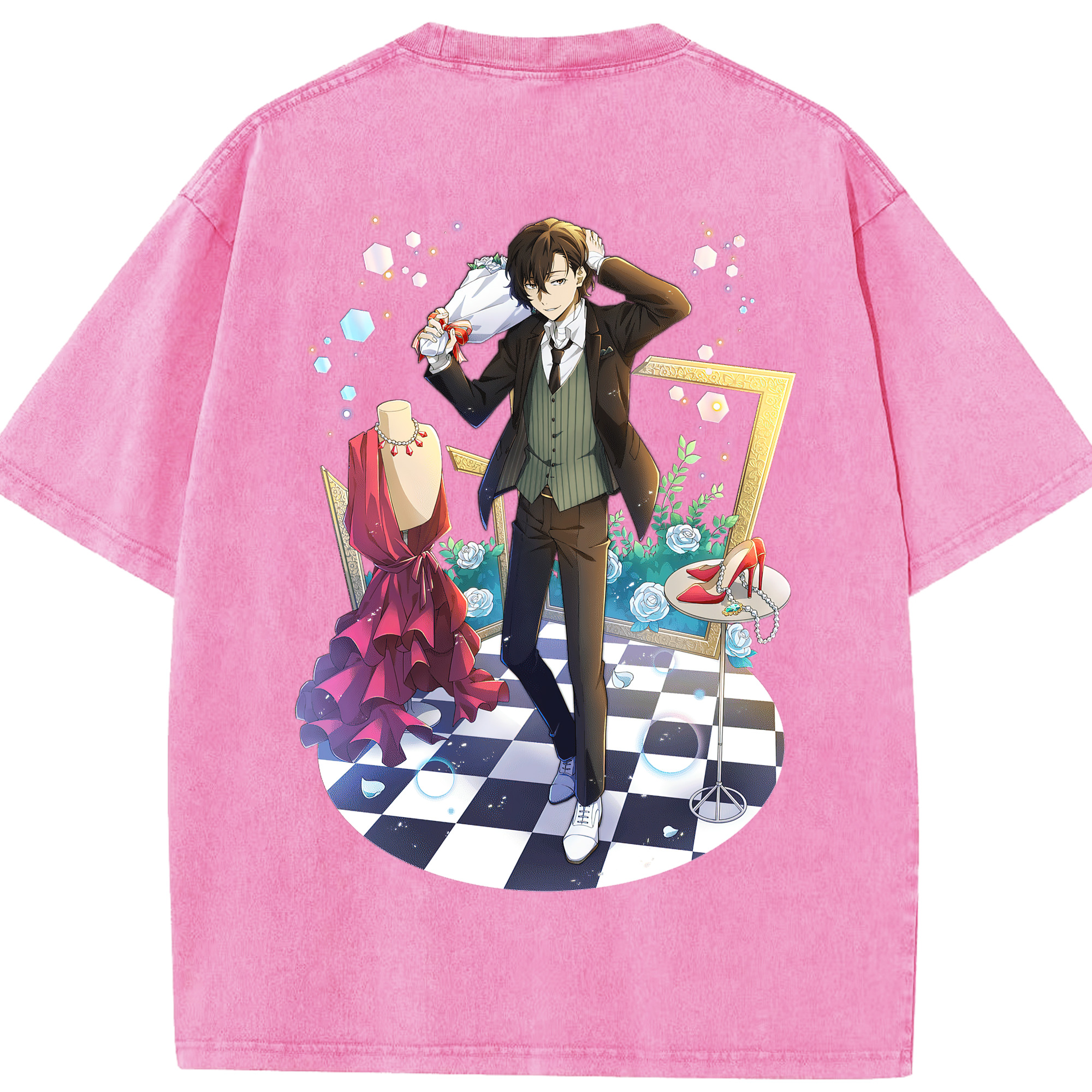 （画像用） 文豪ストレイドッグス Bungo Stray Dogs 綿100% ヴィンテージ風 半袖Tシャツ（背面プリント）